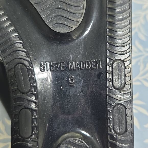 Steve Madden Horizon Womens Sz 6 Black Vegan Leather Criss-Cross Slide Sandals - Picture 7 of 8